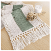 Sage Green Table Runner 72 Inches Long with Tassels Boho for Easter Home Decor Rustic Macrame Farmhouse Table Cover for Srping Party Bohemian Bridal S
