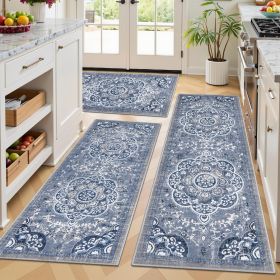 Boho Kitchen Rugs Sets 3 Piece with Runner Floral Kitchen Floor Mat Carpet Farmhouse Kitchen Rugs and Mats Non Skid Washable Runner Rug for Kitchen Fl