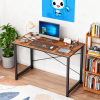 40in Computer Office Desk, Writing Table for Small Spaces, Modern Style Home Office Desk, Rust Brown