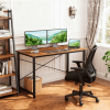 40in Computer Office Desk, Writing Table for Small Spaces, Modern Style Home Office Desk, Rust Brown