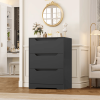 3 Drawers Dresser, 23.6'' W Nightstand Chest of Drawer with Cutout Handles for Bedroom Living Room