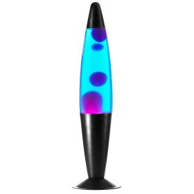 16" Galaxy LED Motion Volcano Lamp, Purple Wax in Blue Liquid, Black Metal Base