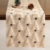 13x108 Inch Soft Plush Faux Fur Jacquard Beige Christmas Tree Table Runner