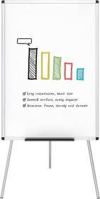 Whiteboard Easel, 36 x 24 Inches, Portable Dry Erase Board Height Adjustable for School Office and Home