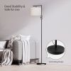 Iron Modern Standing Lamp, Gold Floor Lamp for Living Room, with Rotary Switch, Hanging Shade and 3 Color Temperatures 9W Bulb for Bedroom, Study Room