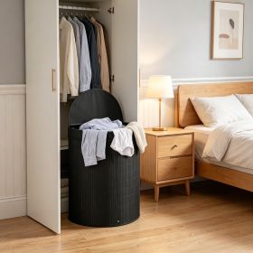 19 gallon capacity bamboo laundry basket with zipper cover