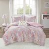 Metallic Printed Comforter Set with Throw Pillow Full/Queen