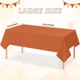 3Pcs Orange Tablecloths for Rectangle Tables Disposable Plastic Table Cloth Waterproof Table Cover for Fall Thanksgiving Harvest Birthdays Weddings Pa