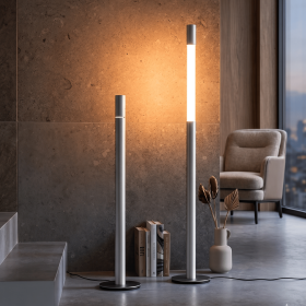 Minimalist Telescopic Floor Lamp 53''H, Modern Aluminum Floor Lights, 3 color temperature, for bedroom, livingroom, office