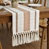 Boho Table Runner for Hoilday Spring Home Decor with Tassels 72 Inches Long Pottery barn Furniture Farmhouse Rustic Macrame Burlap Table Decoration fo