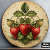 CIFbuy 1pc Vintage Fresh Strawberry 2D Flat Round Sign 8x8in, "x8in" Retro Fruit, Plaque Decor for Kitchen Cafe Restaurant Wall ArtTikTok, kTok
