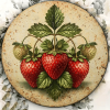 CIFbuy 1pc Vintage Fresh Strawberry 2D Flat Round Sign 8x8in, "x8in" Retro Fruit, Plaque Decor for Kitchen Cafe Restaurant Wall ArtTikTok, kTok