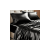 Satin Sheets Queen Size Bed Set, Luxury Soft Black Silky Sheets for Hair and Skin