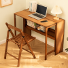 Bamboo Folding Desk,Space-Saving Computer Desk for Small Spaces, Foldable Study Table for Bedroom, Home Office, Dorm, Apartment (Walnut)