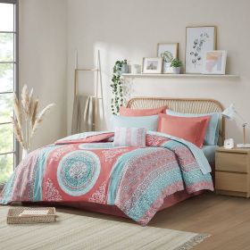 Queen Boho Comforter Set with Bed Sheets