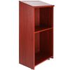 Podium Stand, 47 inch Hostess Stand with 4 Rolling Wheels, Wood Podium with Storage Shelves and Slant Desktop, Lecterns & Podiums for Home, Office