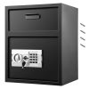 Digital Depository Safe 1.7 Cubic Feet Made of Carbon Steel Electronic Code Lock Depository Safe with Deposit Slot with Two Emergency Keys Depository