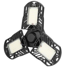 LED Garage Light, E26/E27 80W 7000LM 6500K Garage Ceiling Light Deformable Workshop Lamp Die Cast Aluminum LED Ceiling Light Bulbs with 3 Adj