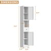 71 Inch Tall Bathroom Storage Cabinet, 5-Tier Narrow Metal Cabinet with 2 Doors & Adjustable Shelves, Freestanding Cabinet for Space Saving in Kitchen