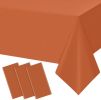 3Pcs Orange Tablecloths for Rectangle Tables Disposable Plastic Table Cloth Waterproof Table Cover for Fall Thanksgiving Harvest Birthdays Weddings Pa
