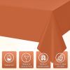 3Pcs Orange Tablecloths for Rectangle Tables Disposable Plastic Table Cloth Waterproof Table Cover for Fall Thanksgiving Harvest Birthdays Weddings Pa