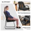 Guest Chair, Leather Reception Chairs with Sled Base and Padded Arm Rest for Waiting Room Office Home and Meeting Conference-Black