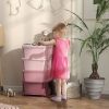 30" 4 Tier Kids Storage Unit Dresser Tower w/ 4 Drawers, Pink