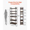 Industrial Bookshelf, 6-Tier, Vintage Ladder Shelf Bookshelves and Bookcases, with Metal Frame, Book Organizer with Open Shelves, for Living Room
