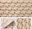 13x108 Inch Soft Plush Faux Fur Jacquard Beige Christmas Tree Table Runner