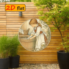CIFbuy 2D Flat Round Aluminum Sign Vintage Girl Doing, "" Vintage Girl, Doing Laundry Wall Decor 7.87x7.87 Inch Outdoor KitchenTikTok