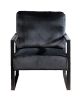 Classic Mid Century Modern Accent Chair with Durable Square Metal Frame, Armchair for Living Room, Bedroom, Home Office in Plush Velvet Upholstery