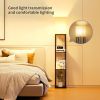 Floor Lamp with Shelves, Modern Square Standing Lamp with 3 Color Temperature Bulb, Corner Display Bookshelf Lamp for Living Room and Bedroom(Black)