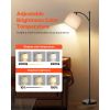 Dimmable Floor Lamp, Color Temperature & Brightness Adjustable, Modern Standing Lamp with Remote Control, Foot Switch Floor Lamp for Living Room