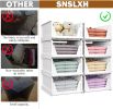 5 Pack Stackable Closet Storage Basket, Multifunctional Foldable Closet Organizer for Bathroom Kitchen Laundry Room Wardrobe Storage