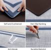 Kitchen Mats Set of 2,Cushioned Anti-Fatigue Non-Skid Rug Sets Ergonomic Comfort Standing Mat for Kitchen, Floor, Office, Sink, Laundry, Blue and Gray