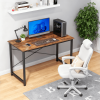 40in Computer Office Desk, Writing Table for Small Spaces, Modern Style Home Office Desk, Rust Brown