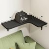 Rustic Wood Wall Mounted Corner Shelf for Bathroom, Kitchen, Bedroom, Home Decor, Laundry Room, Living Room, Set of 5 (Black)