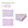 3pcs Colorful Bed Sheet, Microfiber Bedding Sheet Set, Purple Blue Pink Bedding Sheet Set with 1 Fitted Sheet and 2 Pillowcases