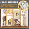 Bamboo Drawer Dividers with Inserts and Labels, Kitchen Adjustable Drawer Organizers, Expandable Organization for Home, Office, Dressers