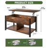 Coffee Table with Storage, Lift-Top Wooden Center Table for Home & Office, Rustic Brown(Shipment from Walmart)