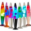 16" Galaxy LED Motion Volcano Lamp, Purple Wax in Blue Liquid, Black Metal Base