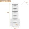 71" Tall Corner Storage Cabinet with 2 Doors, 5-Tier Metal Cabinet with Adjustable Shelves, Freestanding Kitchen Storage for Pantry, Living Room