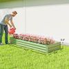8x3x1FT Galvanized Raised Garden Bed, Easy DIY and Cleaning for Growing Flowers, Herbs, Succulents, Light Green