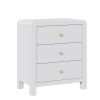 3 Drawer Dresser with Rounded Table Corners, Modern Chest of Drawers, Large Nightstand Side Table, Wood Storage Dressers Organizer for Bedroom