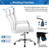 Modern Adult Faux Leather Office Desk Chair with Mid-back for Home Office, White