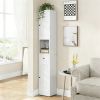71 Inch Tall Bathroom Storage Cabinet, 5-Tier Narrow Metal Cabinet with 2 Doors & Adjustable Shelves, Freestanding Cabinet for Space Saving in Kitchen