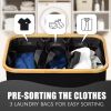 42.27 Gallon Extra Large Laundry Hamper with Lid, 3-Section Sorter with Removable Mesh Bags, Pre-Sorted Labels, Heavy Duty Fabric & Bamboo Frame