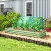 8x3x1FT Galvanized Raised Garden Bed, Easy DIY and Cleaning for Growing Flowers, Herbs, Succulents, Light Green