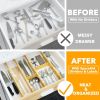 Bamboo Drawer Dividers with Inserts and Labels, Kitchen Adjustable Drawer Organizers, Expandable Organization for Home, Office, Dressers