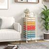 10 Drawer Rolling Storage Cart Organizer with Locking Wheels, Multi-Color Macaron Drawers, Metal Frame Mobile Utility Cart for Office, School, Home
